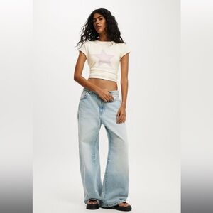 NWT Low Super Baggy Jean Cotton On— Malibu blue